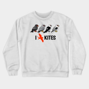 Cute Cartoon I Love Kites (Birds) Crewneck Sweatshirt